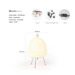 image-Japanese Style Rice Paper Living Room Bedroom Nordic Decorative Table Lamp