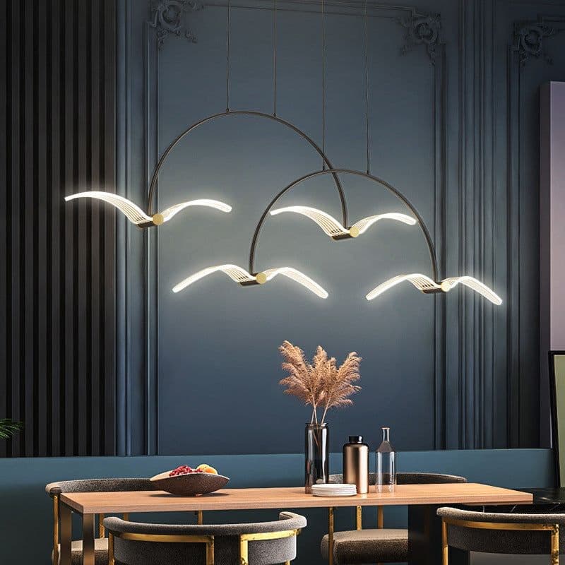 image-Modern Minimalist Bedroom Showroom Window Seagull Led Chandelier