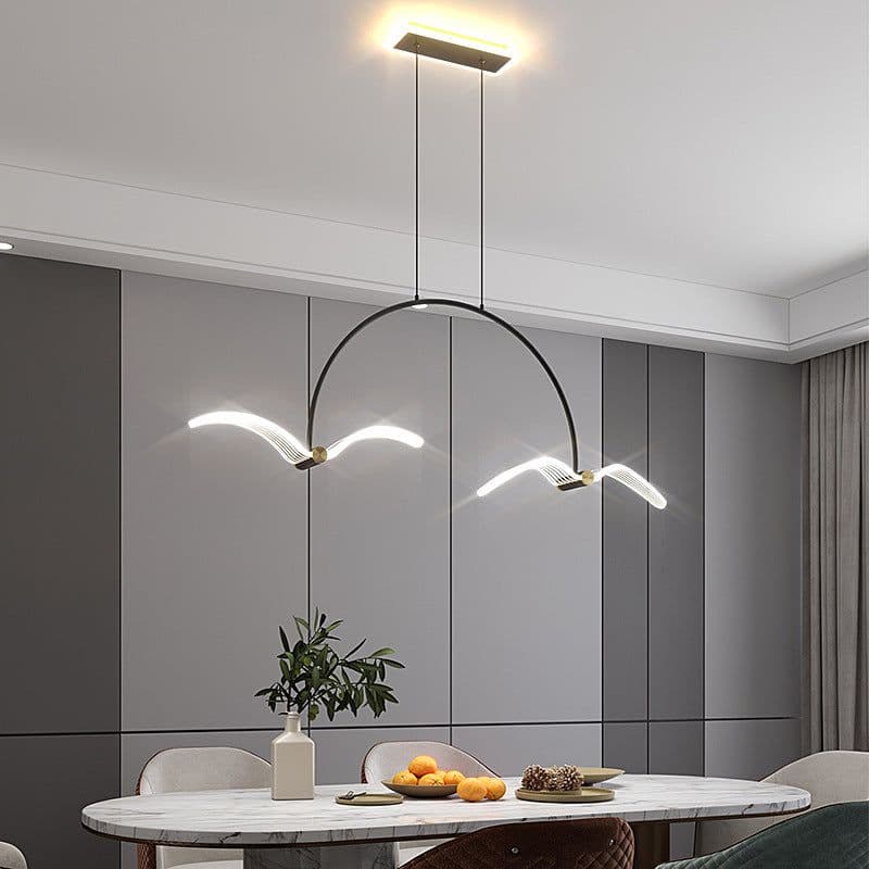 image-Modern Minimalist Bedroom Showroom Window Seagull Led Chandelier