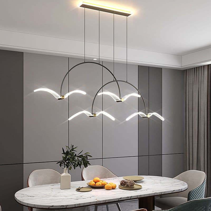 image-Modern Minimalist Bedroom Showroom Window Seagull Led Chandelier