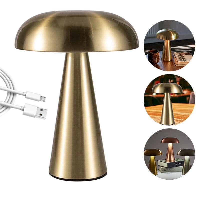 image-Mushroom Lamp LED Table Lamps Touch Dimming Rechargeable Restaurant Hotel Bar Bedside Decor Dimmable Bedroom Desk Night Lights