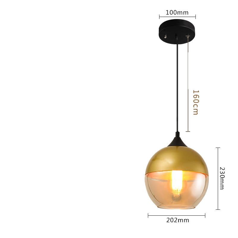 image-Art Bar Personality Creative Three-Headed Glass Chandelier