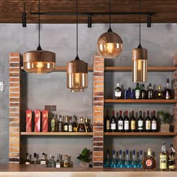 image-Art Bar Personality Creative Three-Headed Glass Chandelier