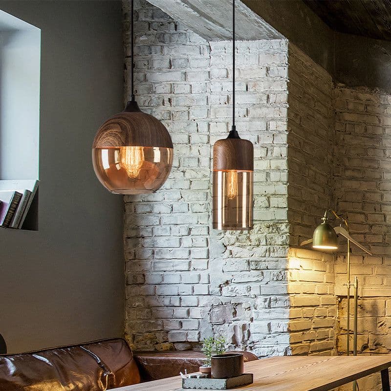 image-Art Bar Personality Creative Three-Headed Glass Chandelier