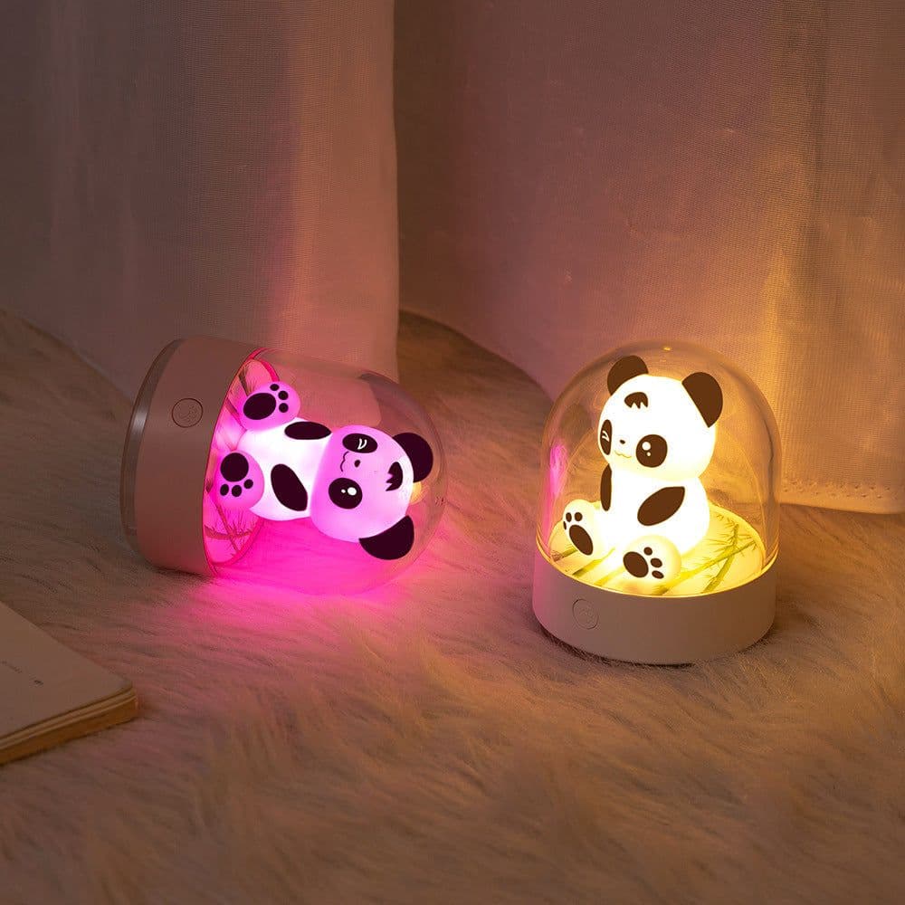 image-3d Creative Panda Car Bedside Night Light Usb Charging Led Table Lamp