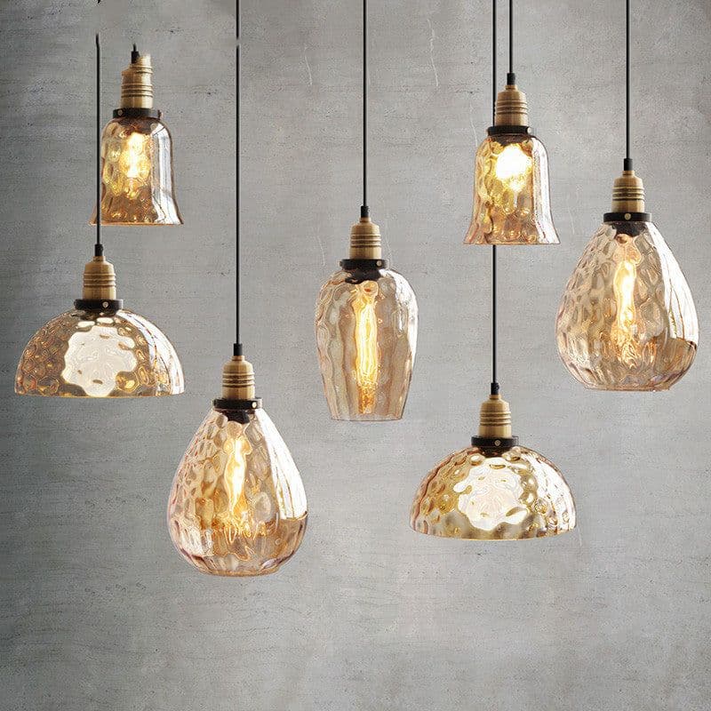 image-Simple Bedroom Bedside Glass Chandelier Retro Industrial Style