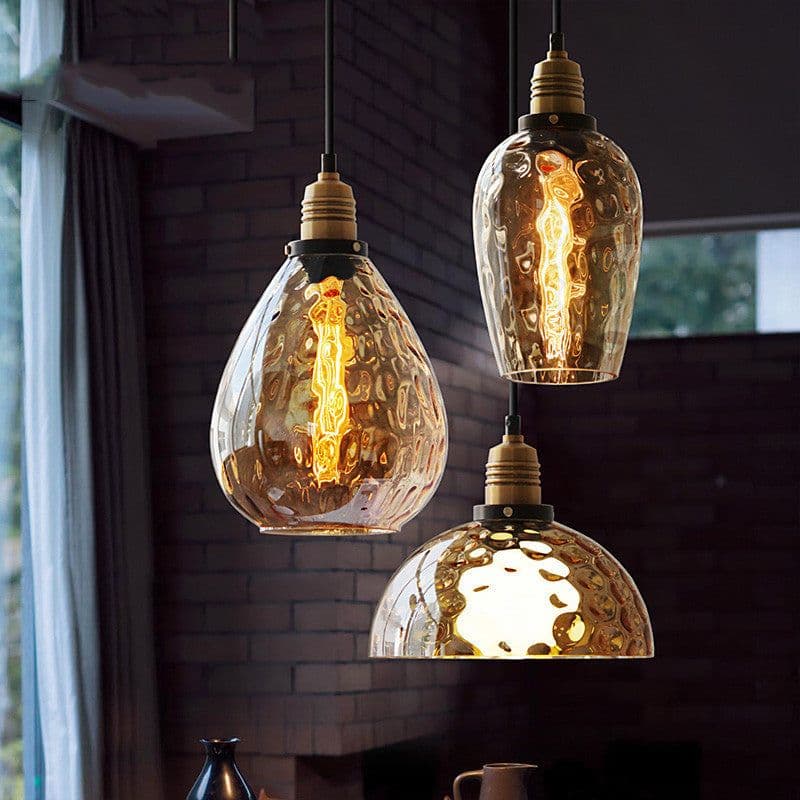 image-Simple Bedroom Bedside Glass Chandelier Retro Industrial Style