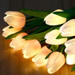 image-LED Tulip Flower Night Light Artificial Flowerpot Potted Plant Landscape Table Lamp Home Bedroom Living Room Decoration Gift