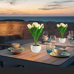 image-LED Tulip Flower Night Light Artificial Flowerpot Potted Plant Landscape Table Lamp Home Bedroom Living Room Decoration Gift