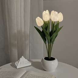 image-LED Tulip Flower Night Light Artificial Flowerpot Potted Plant Landscape Table Lamp Home Bedroom Living Room Decoration Gift