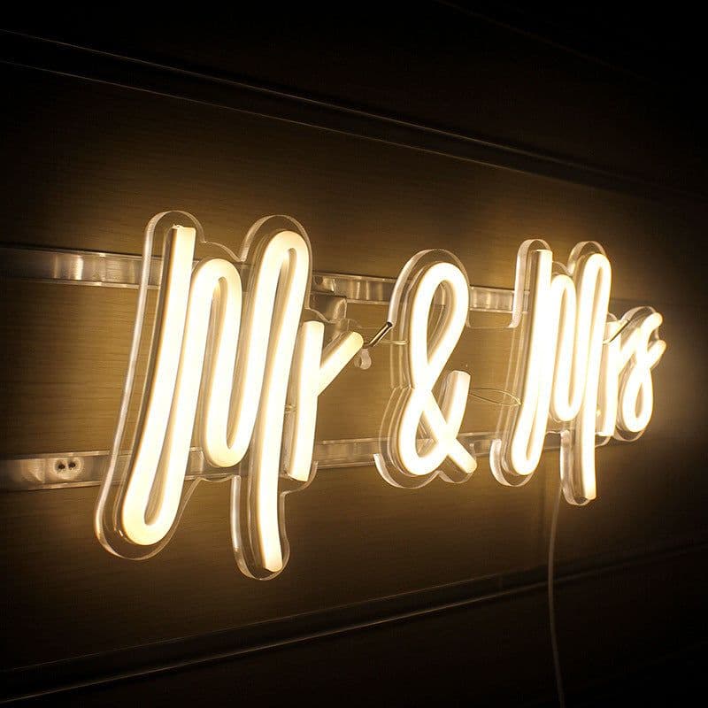 image-Luminous Word Mr&MrsLED Neon Interior Decoration
