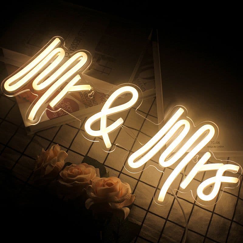 image-Luminous Word Mr&MrsLED Neon Interior Decoration