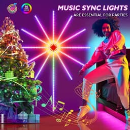 image-Firework Lights LED Strip Music Sound Sync Color Changing Remote Control LED Firework Light For Room Party