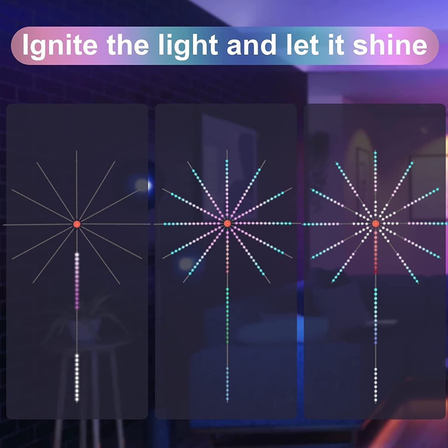 image-Firework Lights LED Strip Music Sound Sync Color Changing Remote Control LED Firework Light For Room Party