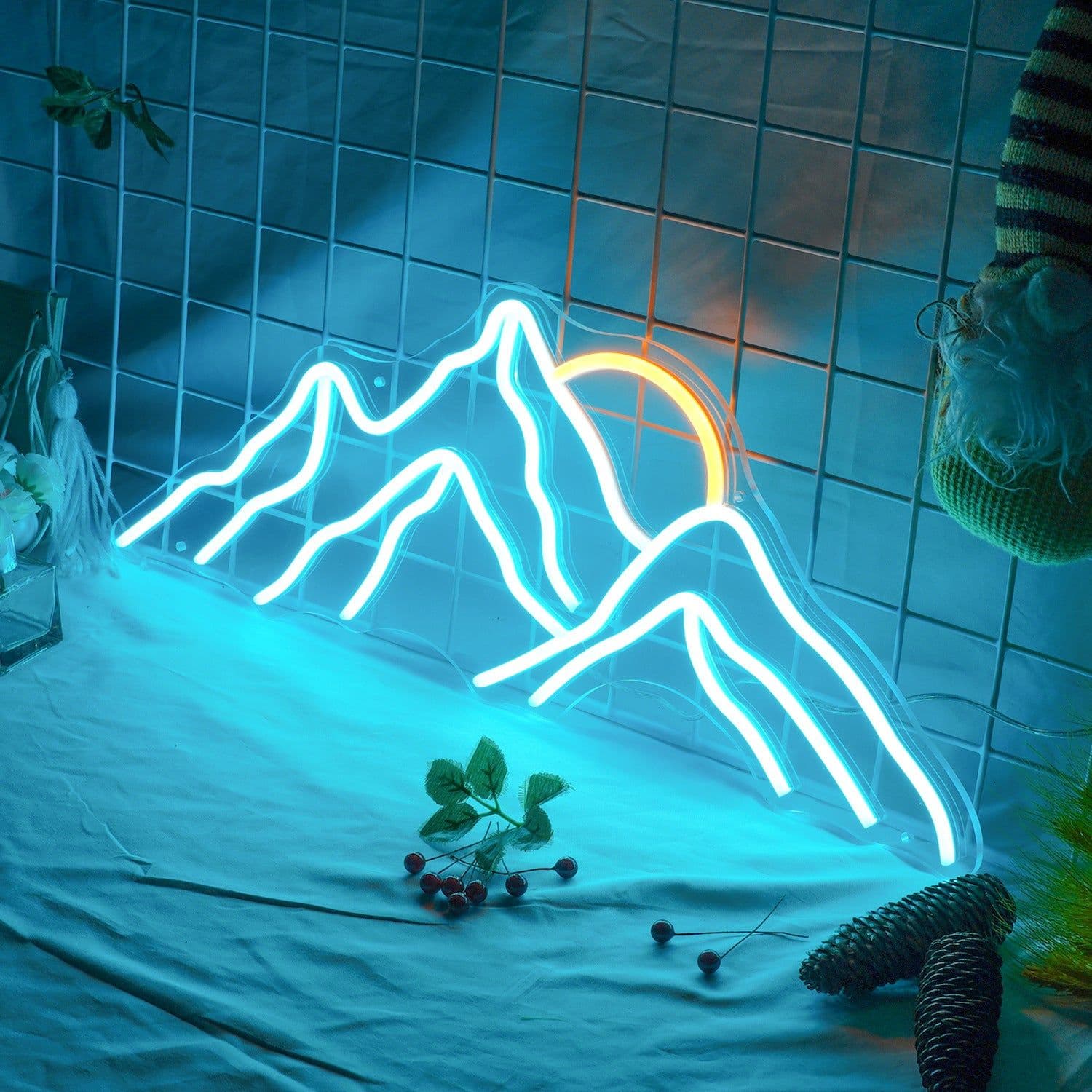 image-Mountain Shape Atmosphere Acrylic Sunrise Led Neon Light