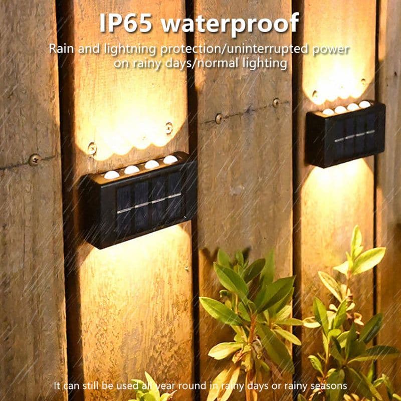 image-Solar Outdoor Garden Light Up And Down Glowing Atmosphere Wall Lamp Courtyard Street Landscape Garden Decorative Light