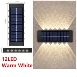 image-Solar Outdoor Garden Light Up And Down Glowing Atmosphere Wall Lamp Courtyard Street Landscape Garden Decorative Light