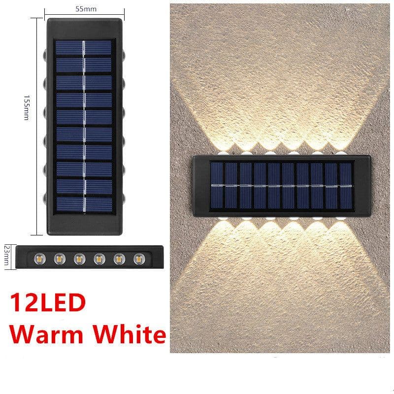 image-Solar Outdoor Garden Light Up And Down Glowing Atmosphere Wall Lamp Courtyard Street Landscape Garden Decorative Light