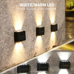 image-Solar Outdoor Garden Light Up And Down Glowing Atmosphere Wall Lamp Courtyard Street Landscape Garden Decorative Light