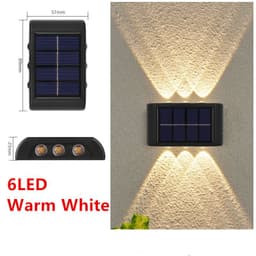 image-Solar Outdoor Garden Light Up And Down Glowing Atmosphere Wall Lamp Courtyard Street Landscape Garden Decorative Light