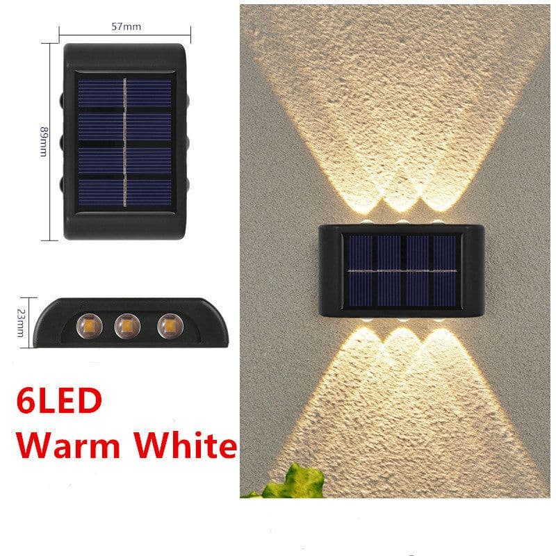 image-Solar Outdoor Garden Light Up And Down Glowing Atmosphere Wall Lamp Courtyard Street Landscape Garden Decorative Light