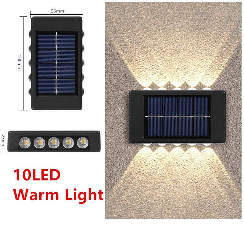 image-Solar Outdoor Garden Light Up And Down Glowing Atmosphere Wall Lamp Courtyard Street Landscape Garden Decorative Light