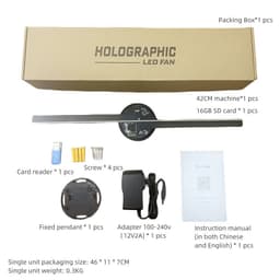 image-Led Luminous Sign Light Holographic Projector Diy Fan Screen Video Picture 3d Holographic Light Holiday Decoration