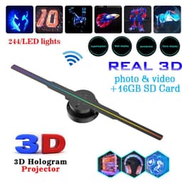 image-Led Luminous Sign Light Holographic Projector Diy Fan Screen Video Picture 3d Holographic Light Holiday Decoration
