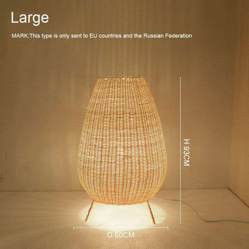 image-Japanese Style Floor Lamp Rattan Art Living Room Bedroom