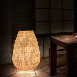 image-Japanese Style Floor Lamp Rattan Art Living Room Bedroom