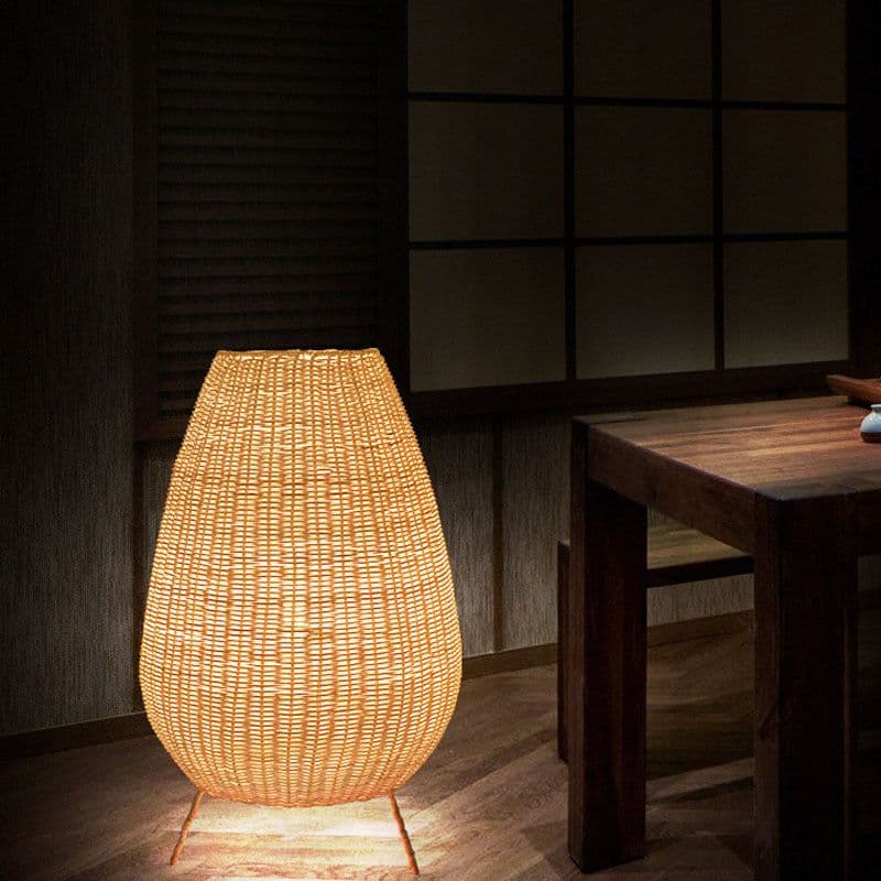 image-Japanese Style Floor Lamp Rattan Art Living Room Bedroom