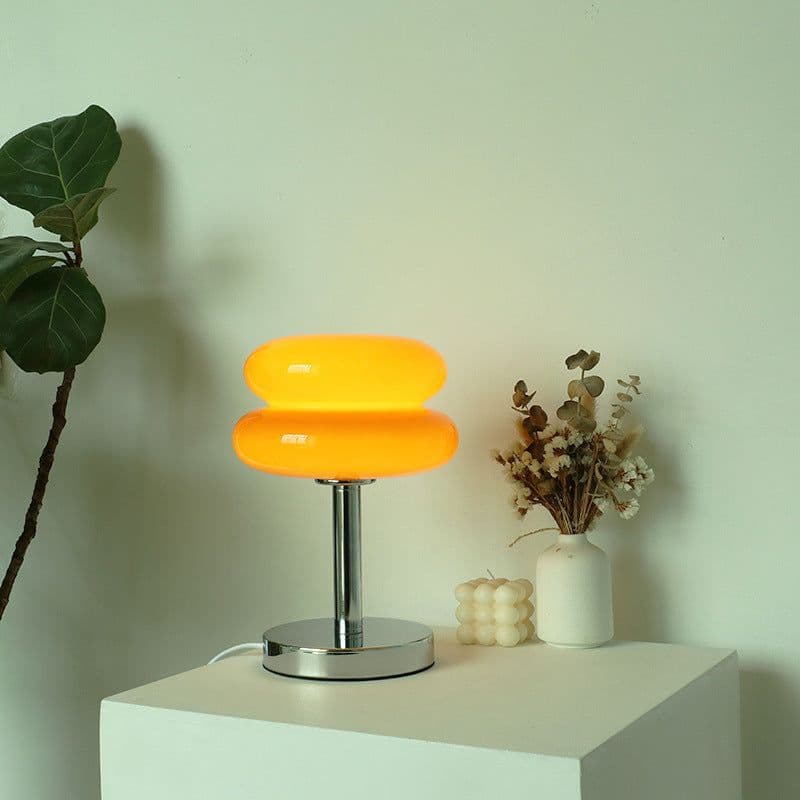 image-Egg Tart Decorative Medieval Cream Glass Living Room Bedroom Lamp