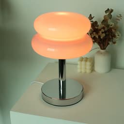 image-Egg Tart Decorative Medieval Cream Glass Living Room Bedroom Lamp