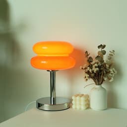 image-Egg Tart Decorative Medieval Cream Glass Living Room Bedroom Lamp