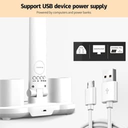 image-LED Desk Lamp,Multifunction Table Lamp With Calendar USB Touch Night Light With Pen Holder For Bedroom Reading Lamp