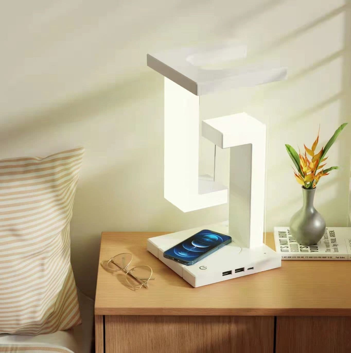 image-Creative Smartphone Wireless Charging Suspension Table Lamp Balance Lamp Floating For Home Bedroom