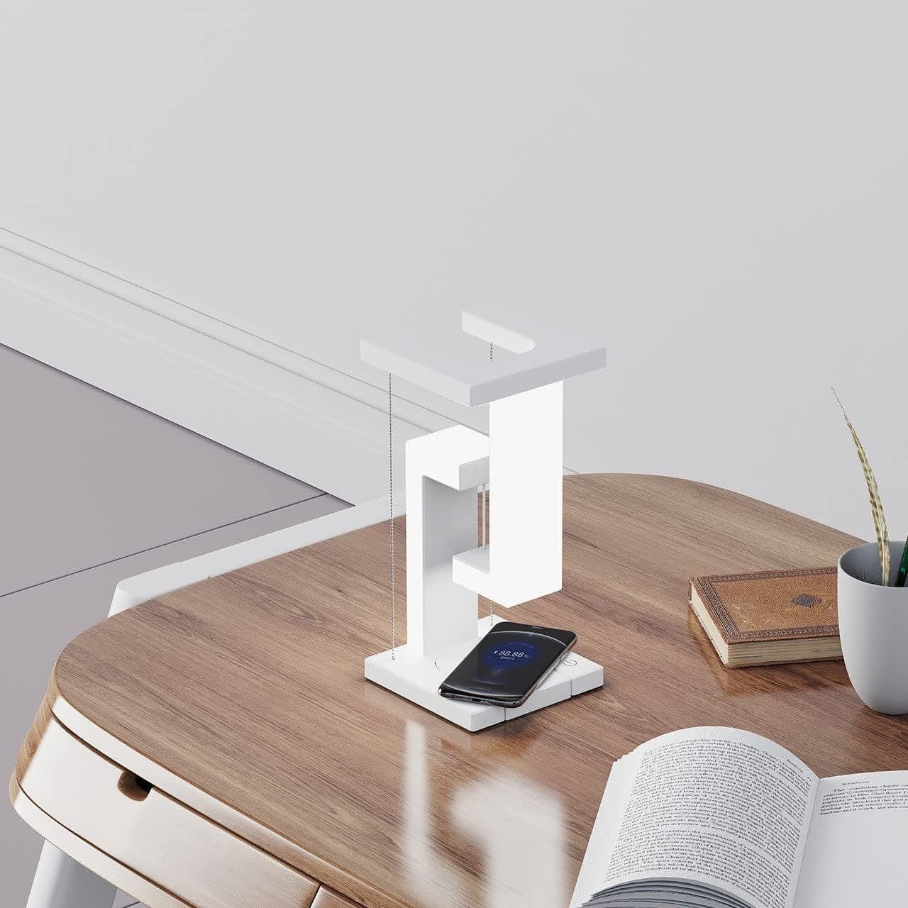 image-Creative Smartphone Wireless Charging Suspension Table Lamp Balance Lamp Floating For Home Bedroom