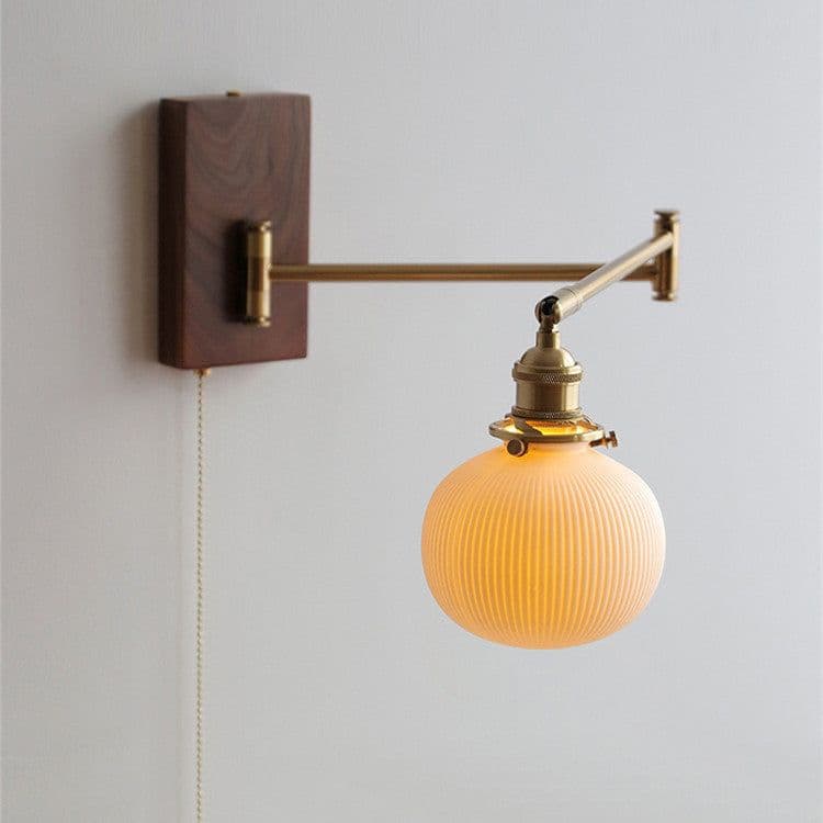 image-Retro Swivel Wall Lamp Japanese Bed Head