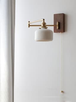 image-Retro Swivel Wall Lamp Japanese Bed Head