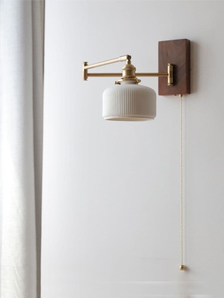 image-Retro Swivel Wall Lamp Japanese Bed Head