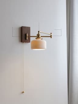 image-Retro Swivel Wall Lamp Japanese Bed Head