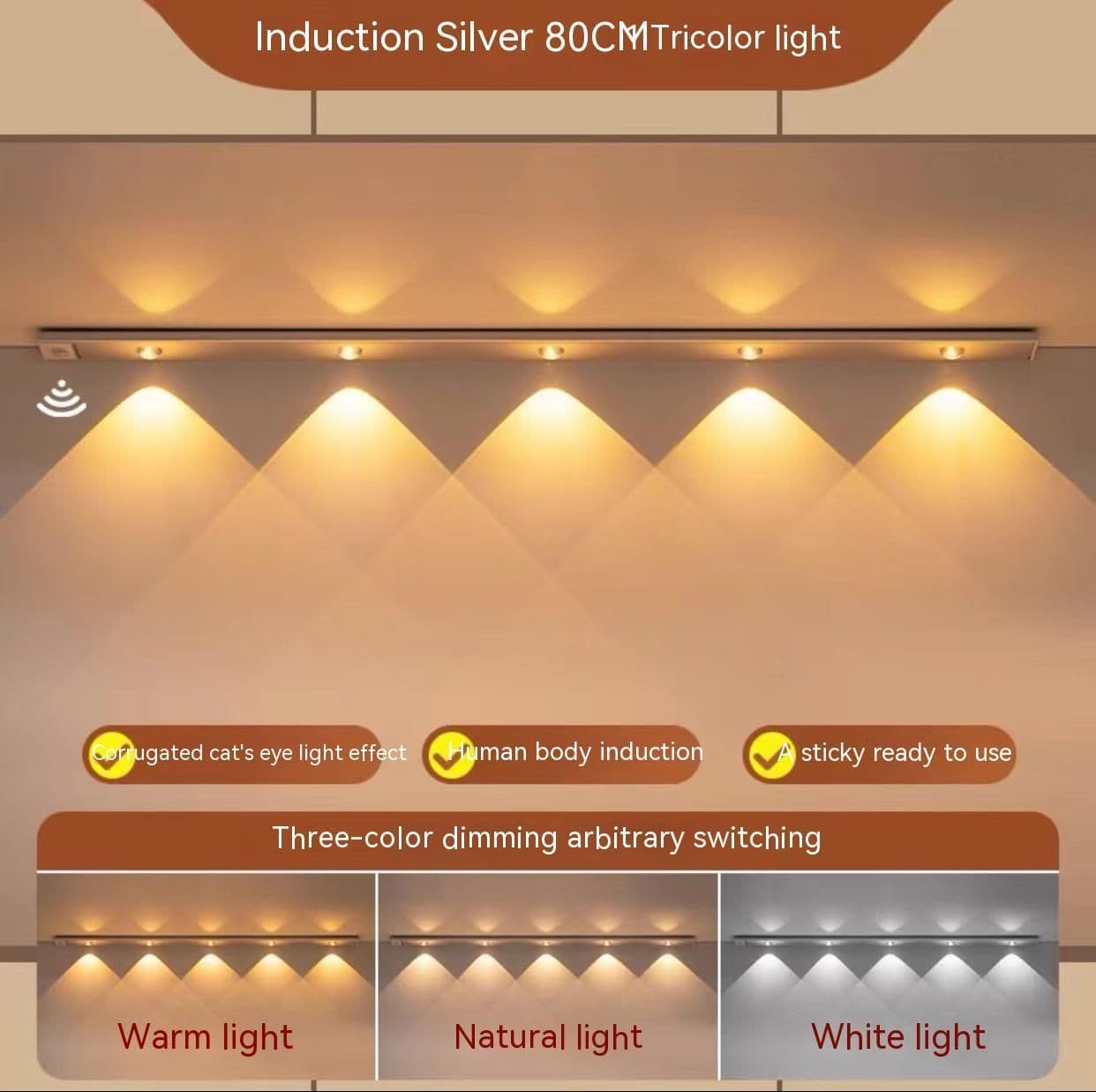 image-LED Wireless Self-adhesive Inductive Charging Shoe Cabinet Cabinet Light Strip