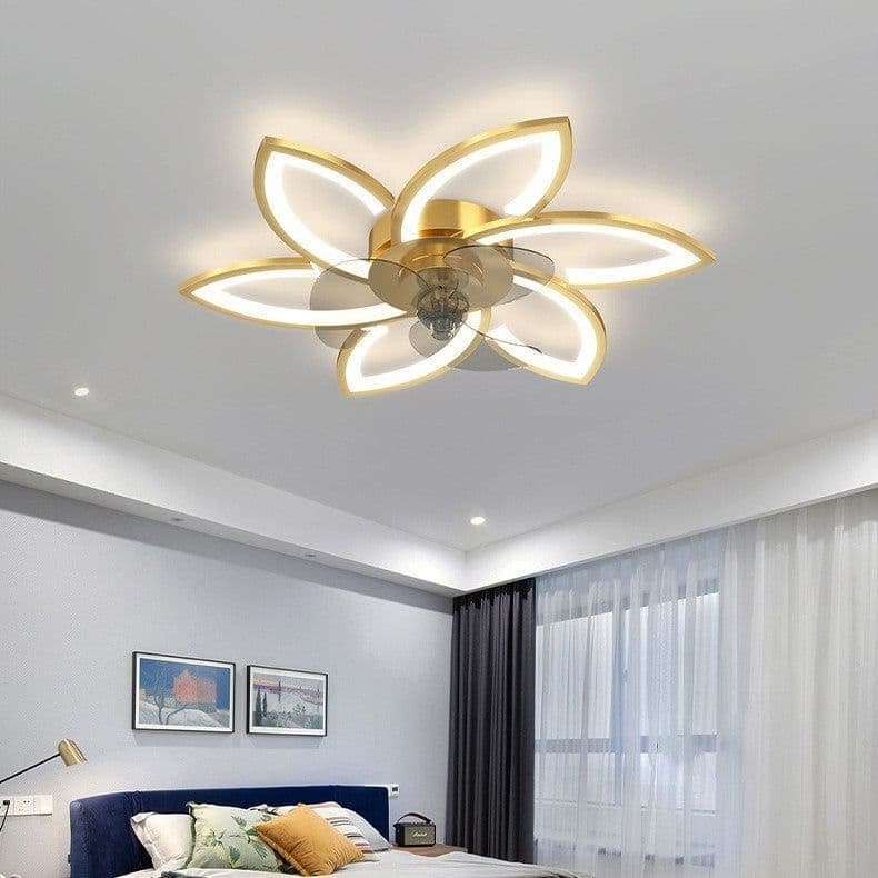image-Simple And Creative Bedroom Ceiling Fan Lamp