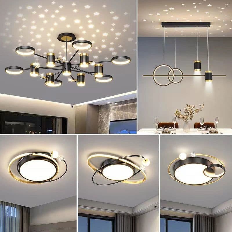 image-Light Luxury Chandelier Nordic Star Lamp Combination Whole House Package