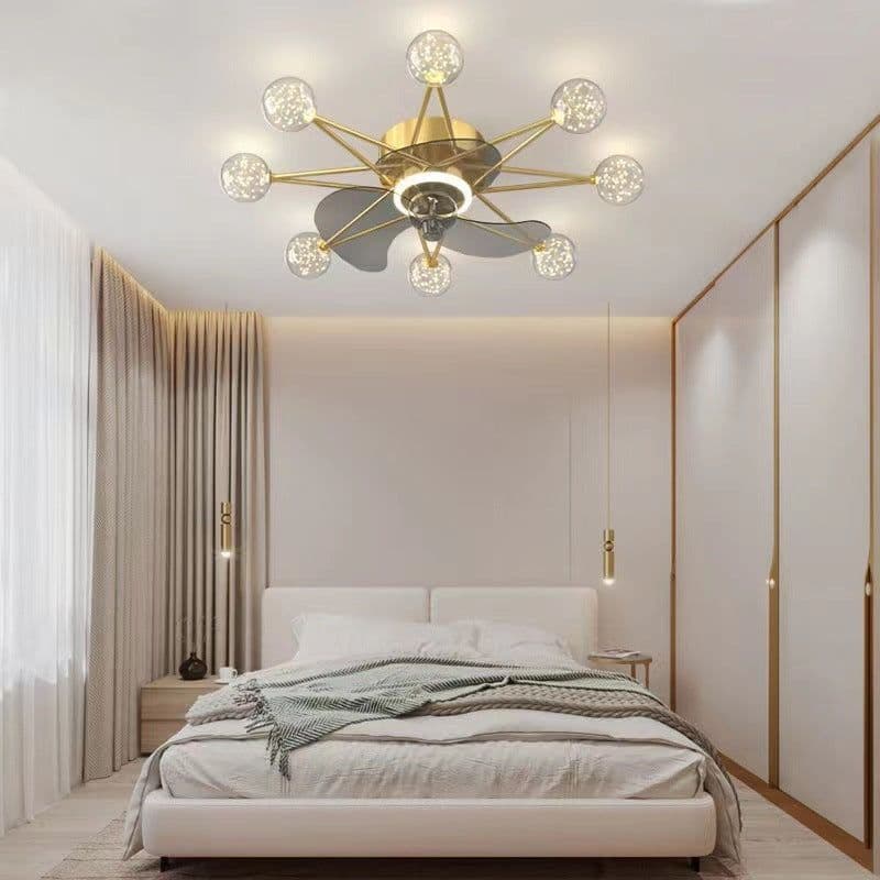 image-Nordic Ceiling Fan Lights Living Room Dining Room Full Of Stars