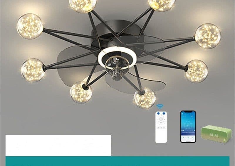 image-Nordic Ceiling Fan Lights Living Room Dining Room Full Of Stars