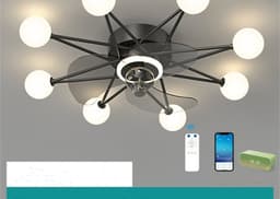 image-Nordic Ceiling Fan Lights Living Room Dining Room Full Of Stars