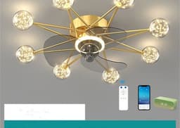 image-Nordic Ceiling Fan Lights Living Room Dining Room Full Of Stars