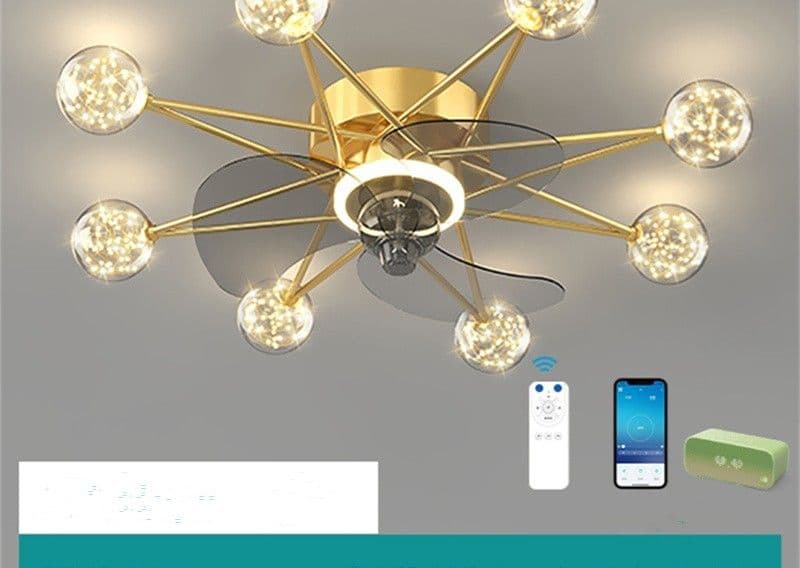 image-Nordic Ceiling Fan Lights Living Room Dining Room Full Of Stars