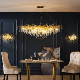 image-Postmodern Light Luxury Chandelier Water Drop Crystal Lamp Atmosphere